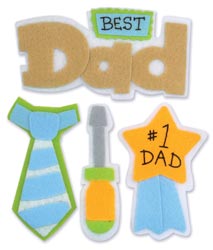 3D Felt Stickers Best Dad